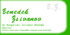 benedek zsivanov business card